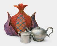 Teapot cozy pomegranate<br><span style="font-size: 10px;">––––––––––––––––––––––––––––––––––––––––––––––––</span><br><i>Gránátalmás teamelegítő</i>